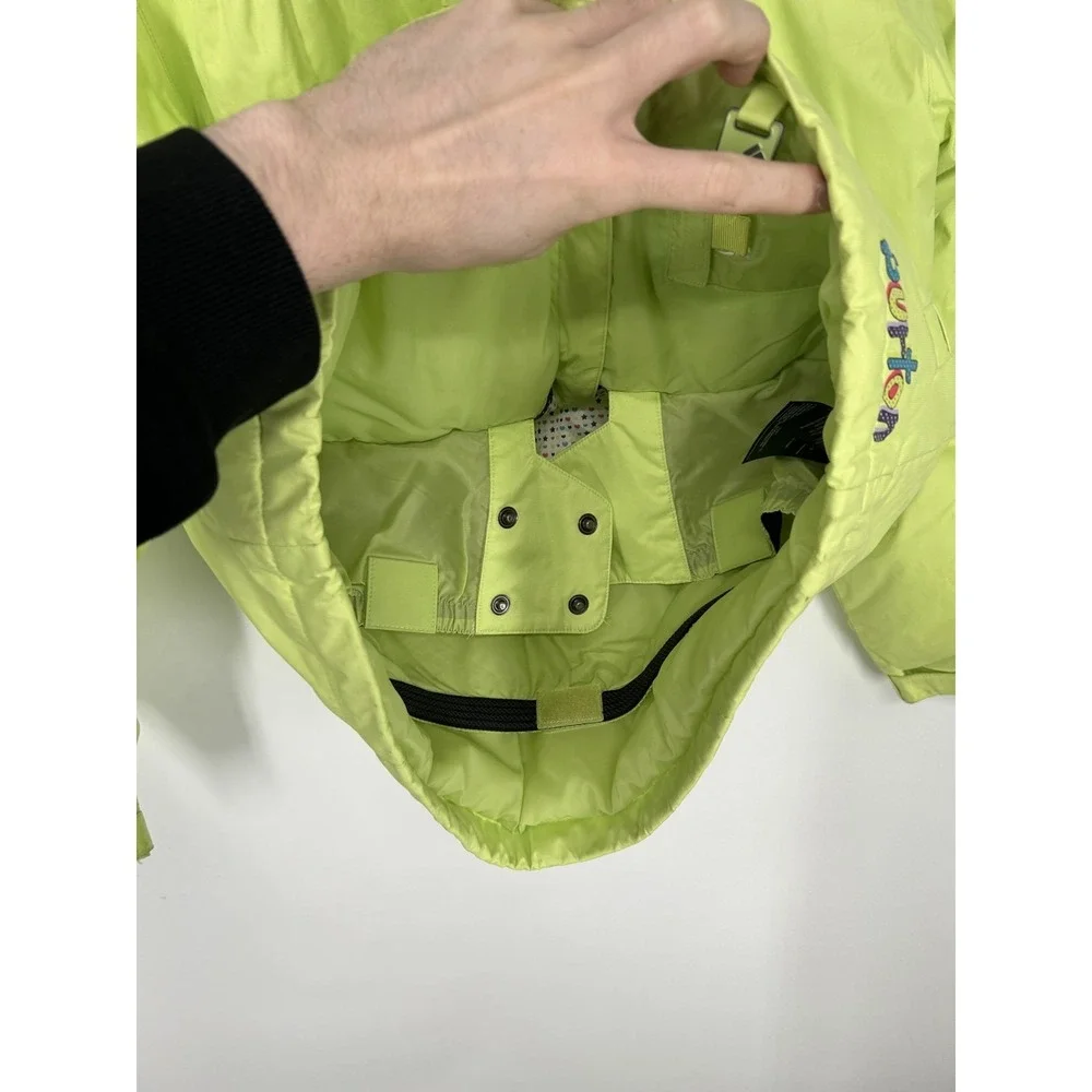 Burton Snowboard Ski Snow Winter Insulated Jacket Girls Large 14/16‎ Neon Hooded
